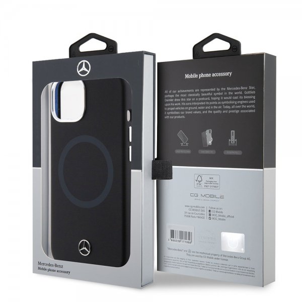 Mercedes Benz iPhone 15 Plus Suojakuori Bicolor MagSafe Musta