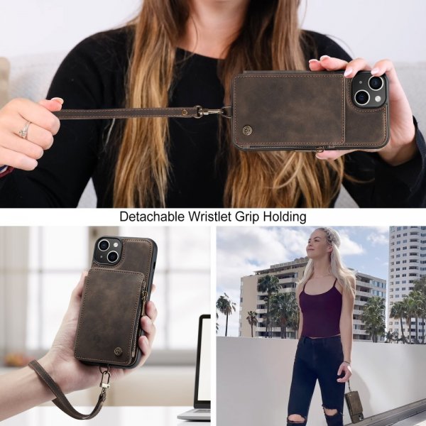 CaseMe iPhone 15 Plus Suojakuori C20-sarja Kahvi