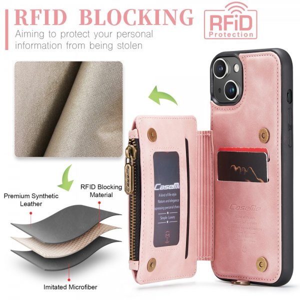 CaseMe iPhone 15 Plus -suojakuori C20-sarja Ruusukulta