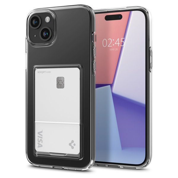 Spigen iPhone 15 Plus -suojakuori Crystal Slot Crystal Clear