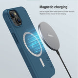Nillkin iPhone 15 Plus Suojakuori Frosted Shield Pro MagSafe Sininen
