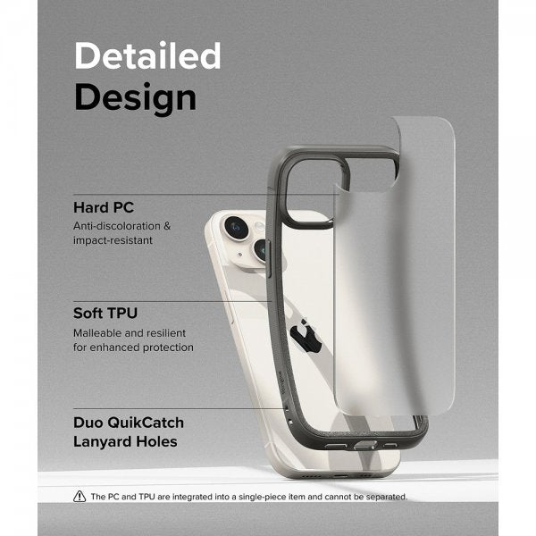 Ringke iPhone 15 Plus Suojakuori Fusion Bold Matta Harmaa