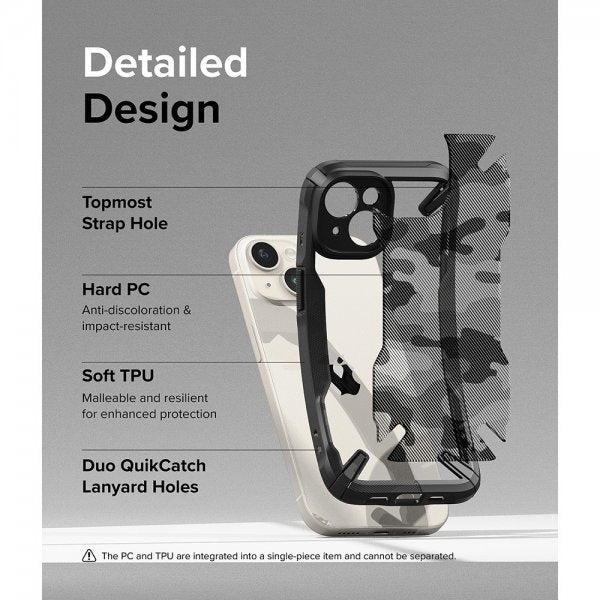 Ringke iPhone 15 Plus Suojakuori Fusion X Design Camo Black