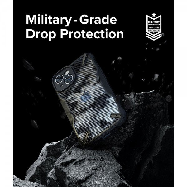 Ringke iPhone 15 Plus Suojakuori Fusion X Design Camo Black