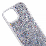 iPhone 15 Plus Suojakuori Glitterpaljeteilla Hopea