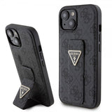 Guess iPhone 15 Plus Suojakuori Grip Stand -toiminnolla, musta