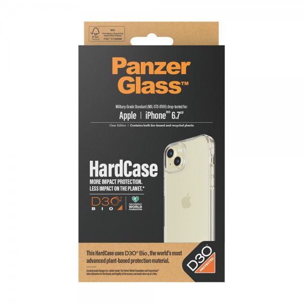 PanzerGlass iPhone 15 Plus -suojakuori HardCase D3O Transparent