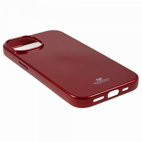 Mercury iPhone 15 Plus Suojakuori Jelly Glitter Punainen