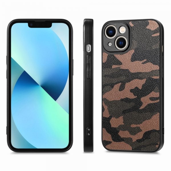 iPhone 15 Plus Suojakuori Maastokuvio Ruskea