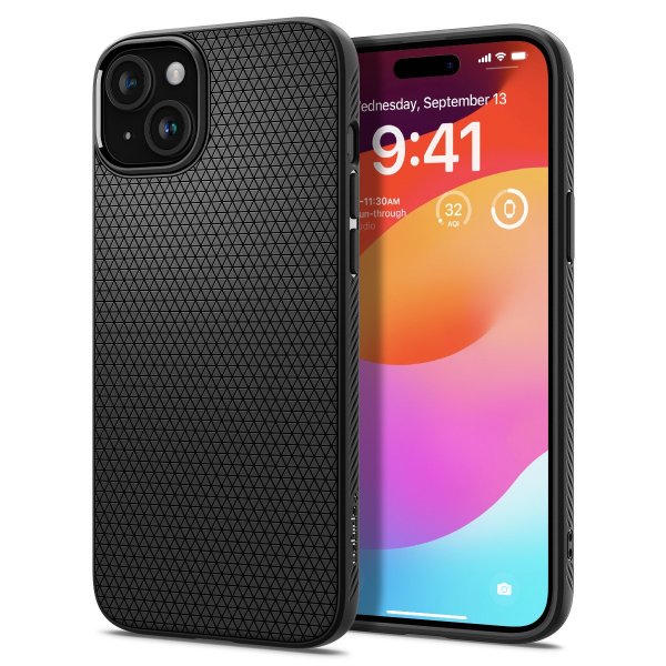 Spigen iPhone 15 Plus Suojakuori Liquid Air Matte Black