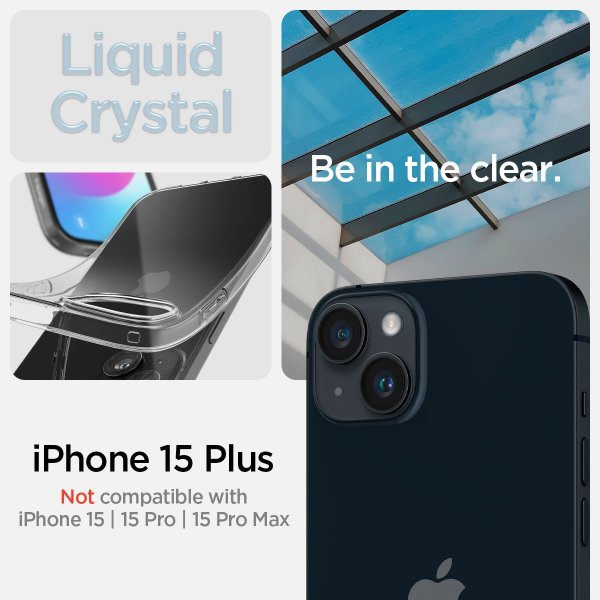 Spigen iPhone 15 Plus Suojakuori Liquid Crystal Crystal Clear