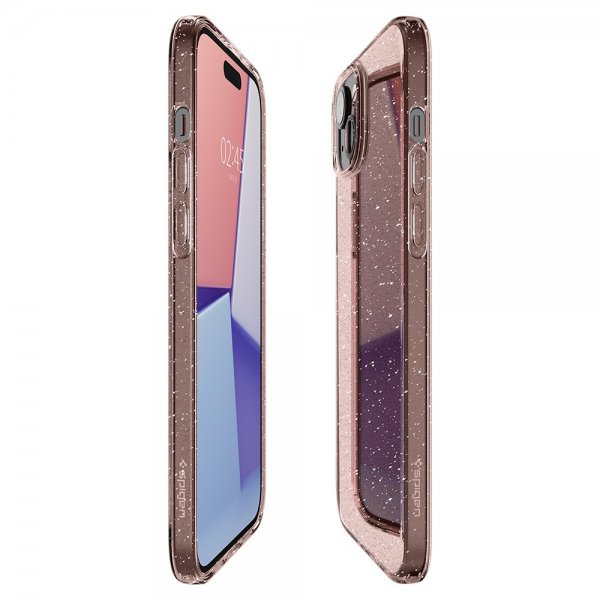 Spigen iPhone 15 Plus Suojakuori Liquid Crystal Glitter Rose Quartz