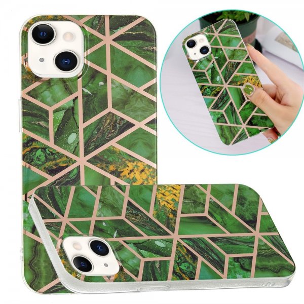 iPhone 15 Plus Suojakuori Marmorikuvio Vihreä