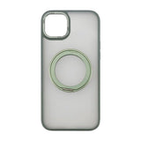 Rvelon iPhone 15 Plus -suojakotelo, pyörivä MagSafe-jalusta, vihreä