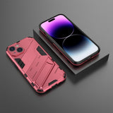 iPhone 15 Plus Suojakuori Jalustalla Magenta
