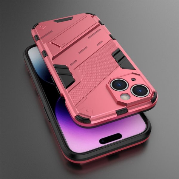 iPhone 15 Plus Suojakuori Jalustalla Magenta