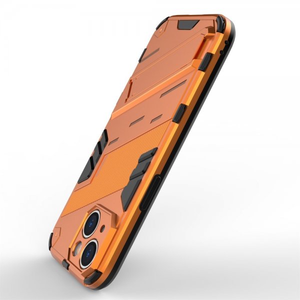iPhone 15 Plus Oranssi kuori jalustalla