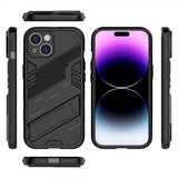 iPhone 15 Plus Suojakuori Jalustalla Musta