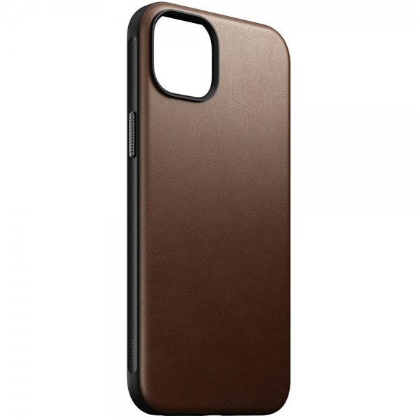 Nomad iPhone 15 Plus Kuori Modern Leather Case Ruskea
