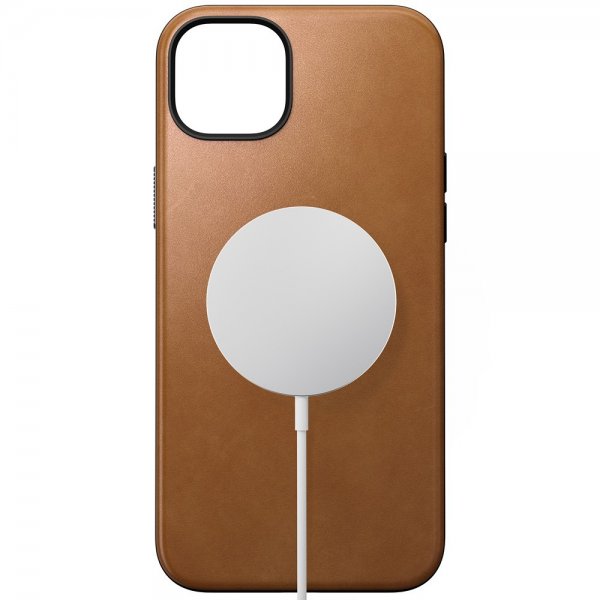 Nomad iPhone 15 Plus -kuori, Modern Leather Case, English Tan