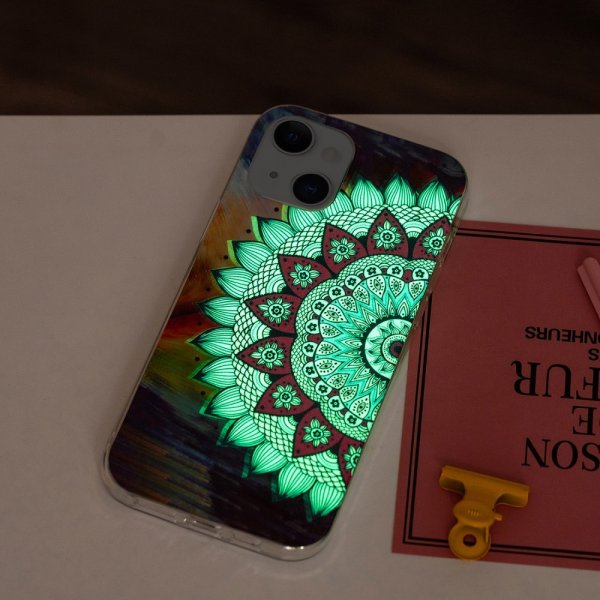 iPhone 15 Plus Suojakuori Aihe Sininen Mandala