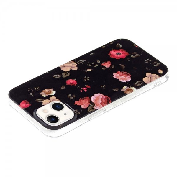 iPhone 15 Plus Suojakuori Ruusukuvio Musta