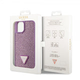 Guess iPhone 15 Plus Suojakuori Rhinestone Lila
