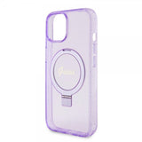 Guess iPhone 15 Plus Suojakuori Sormusteline Glitter MagSafe Violetti