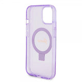 Guess iPhone 15 Plus Suojakuori Sormusteline Glitter MagSafe Violetti