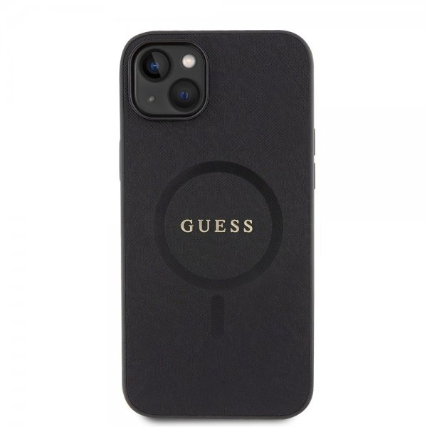 Guess iPhone 15 Plus Suojakuori Saffiano MagSafe Musta