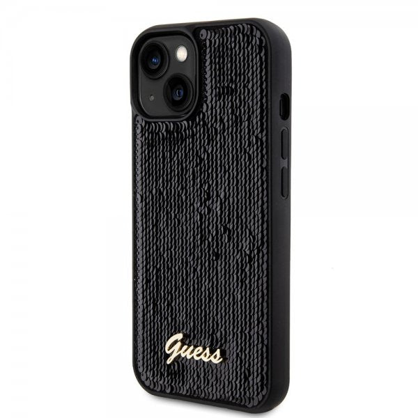 Guess iPhone 15 Plus Sequin Black -kuori