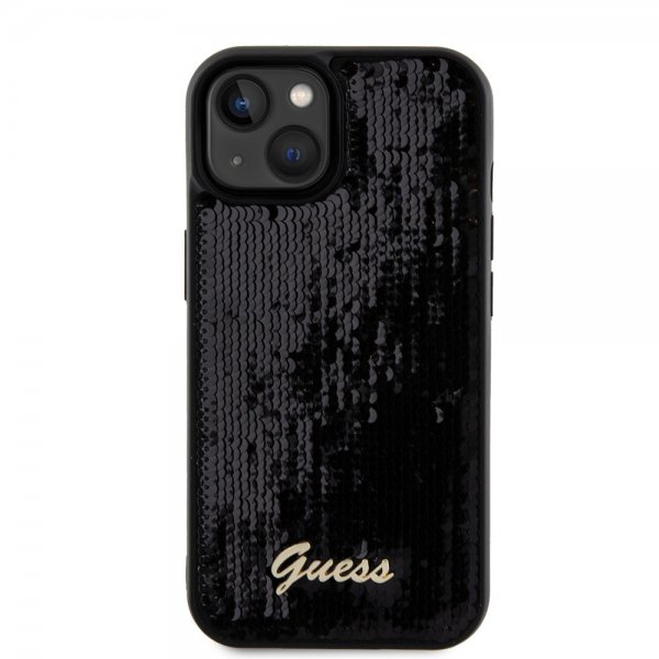 Guess iPhone 15 Plus Sequin Black -kuori