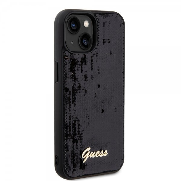 Guess iPhone 15 Plus Sequin Black -kuori