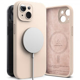 Ringke iPhone 15 Plus Suojakuori Silicone Magnetic Pink Sand