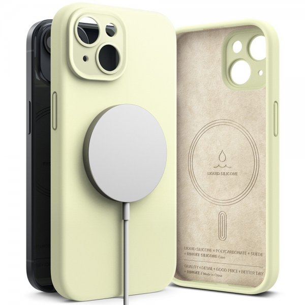 Ringke iPhone 15 Plus Suojakuori Silicone Magnetic Sunny Lime