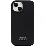 Audi iPhone 15 Plus -silikonikuori, musta
