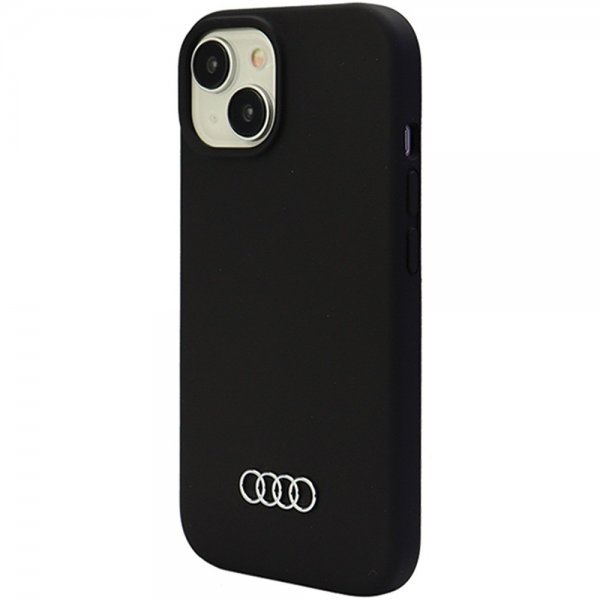 Audi iPhone 15 Plus -silikonikuori, musta