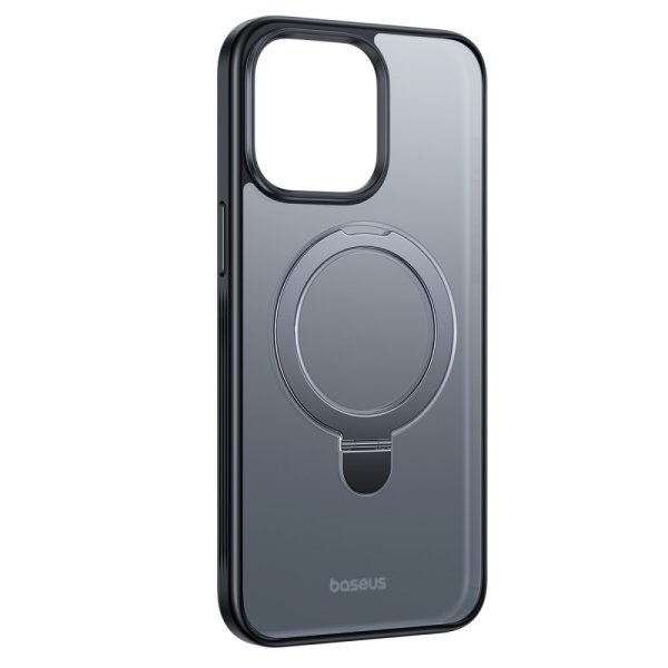 Baseus iPhone 15 Plus -suojakuori Smart Ring Series MagSafe, musta