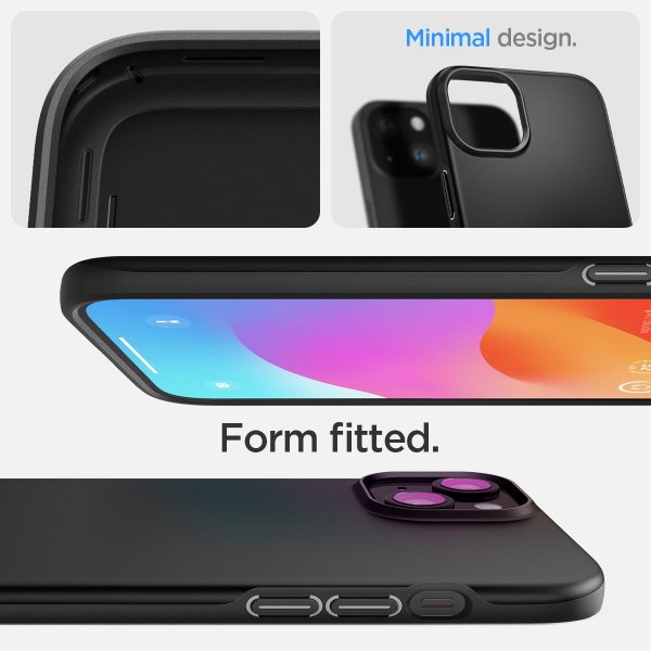 Spigen iPhone 15 Plus Suojakuori Thin Fit Musta