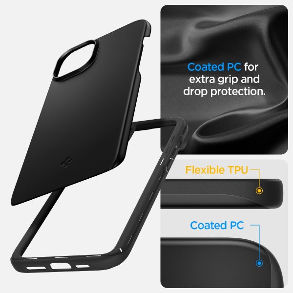 Spigen iPhone 15 Plus Suojakuori Thin Fit Musta