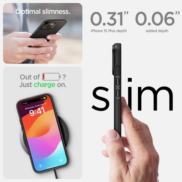 Spigen iPhone 15 Plus Suojakuori Thin Fit Musta