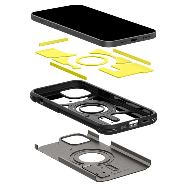 Spigen iPhone 15 Plus Suojakuori Tough Armor MagFit Gunmetal