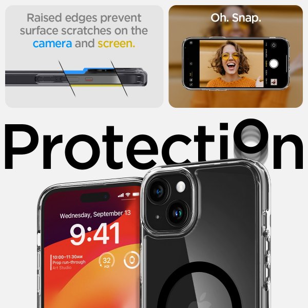 Spigen iPhone 15 Plus Suojakuori Ultra Hybrid MagFit Musta