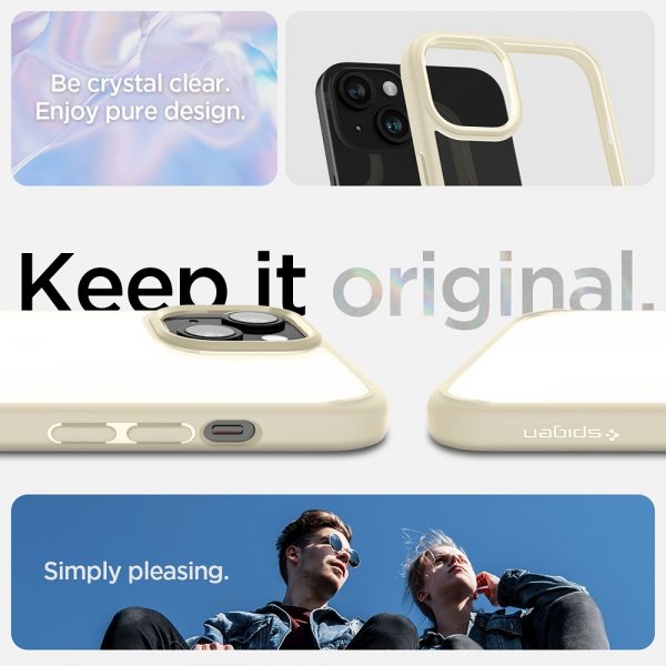 Spigen iPhone 15 Plus -kuori Ultra Hybrid Mute Beige