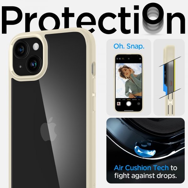 Spigen iPhone 15 Plus -kuori Ultra Hybrid Mute Beige