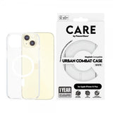 CARE by PanzerGlass iPhone 15 Plus -suojakuori, Urban Combat, MagSafe, valkoinen