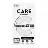 CARE by PanzerGlass iPhone 15 Plus -suojakuori, Urban Combat, MagSafe, valkoinen