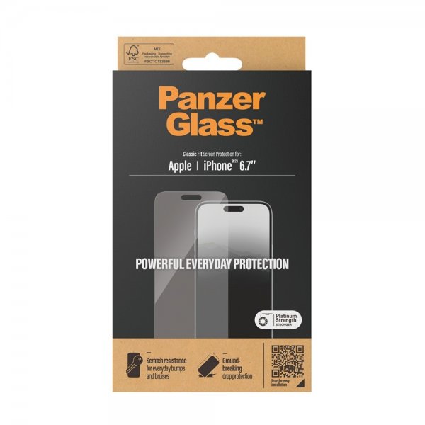 PanzerGlass iPhone 15 Plus -näytönsuoja, Classic Fit