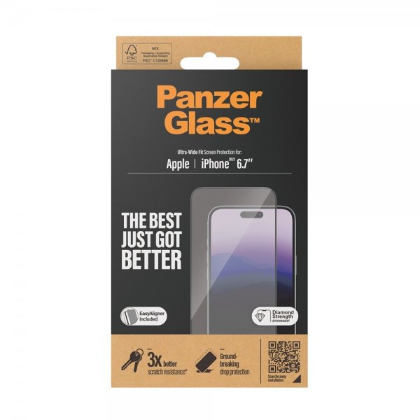 PanzerGlass iPhone 15 Plus näytönsuoja Ultra-Wide Fit EasyAligner