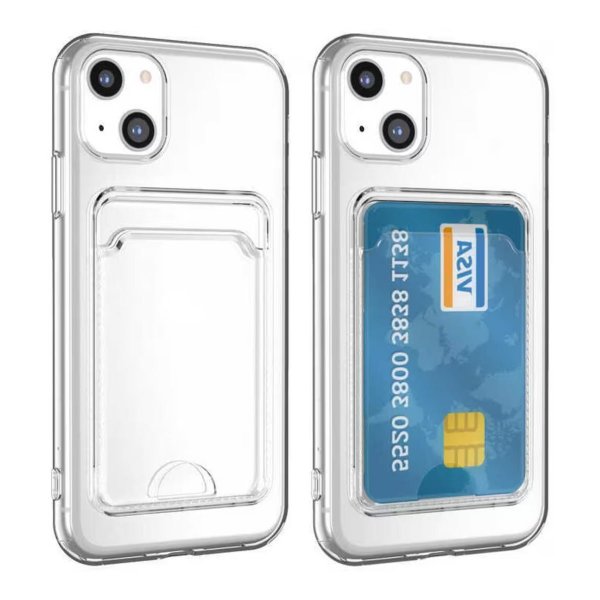 iPhone 15 Plus Suojakuori Korttipidike Iskunkestävä Läpinäkyvä